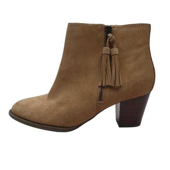 Vionic Madeline Brown Suede Boho Tassle Zipper Heeled Ankle Boots Womens 8.5 - Picture 7 of 13